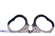 Modern Handcuffs isolated over white background