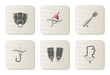 Fishing and Diving icons | Cardboard series Fishing and Diving icons | Cardboard series