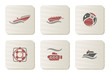 Sea and Beach icons | Cardboard series Sea and Beach icons | Cardboard series