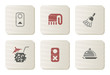 Room service icons | Cardboard series Room service icons | Cardboard series