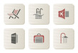 Hotel and Treval icons | Cardboard series Hotel and Treval icons | Cardboard series