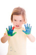 Little girl hand painting