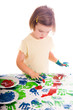 Little girl hand painting