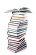 big pile of books isolated