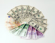 Money  american dollars and european euros