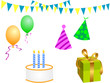 Vector: birthday party elements birthday party elements