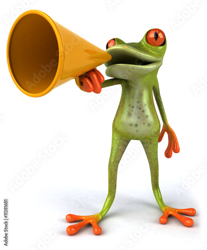 Grenouille avec un mégaphone