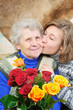granddaughter kissed grandmother granddaughter kissed grandmother