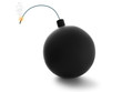 Stylized bomb with burning fuse on white background Stylized bomb with burning fuse on white background