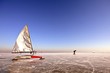 Ice sailing on the Gouwzee in the Netherlands