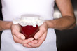Close up of woman holding jar of jam
