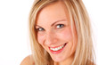 smiling confident blonde model