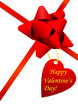 Beautiful red detailed bow, with valentine label