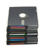 Old 5 1/4 floppy disk stack front view