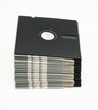Old 5 1/4 floppy disk stack side view Old 5 1/4 floppy disk stack side view