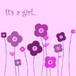 Baby Karte in Rosa