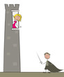 princesse en haut d'une tour
