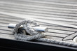 "Cleat hitch" knot on knight "Cleat hitch" knot on knight