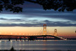Lighted Suspension Bridge