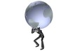 Business man carrying the world on his shoulders Business man carrying the world on his shoulders