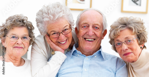 Group portrait of mature people smiling