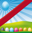Happy easter empty blue card