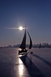 Ice sailing on the Gouwzee in the Netherlands