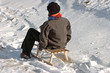sledding in the snow