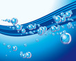 Vector water with bubbles