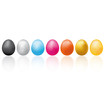 Eggs line with reflection