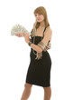 Beautiful girl with fan of dollars Beautiful girl with fan of dollars