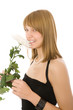 Beautiful girl with white flower Beautiful girl with white flower