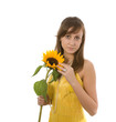 Pretty girl with sunflower Pretty girl with sunflower