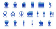 Icônes Web (bleu) - avec reflet