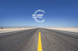 Photo: Dollar sign cloud hovering over remote desert road Dollar sign cloud hovering over remote desert road