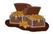 Treasure Chests loot Cartoon - Isolated On White