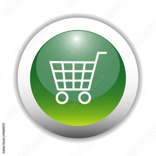 Glossy Shopping Cart Icon Button