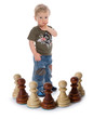 Chess composition with boy Chess composition with boy