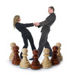 Chess composition with girl and man Chess composition with girl and man