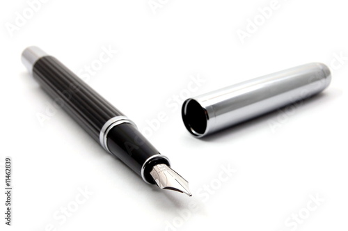 Photo: fountain pen isolated on white background fountain pen isolated on white background