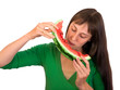 Girl eating water-melon
