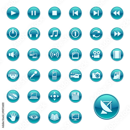 Vector: Web icons, buttons. Round series 3 Web icons, buttons. Round series 3