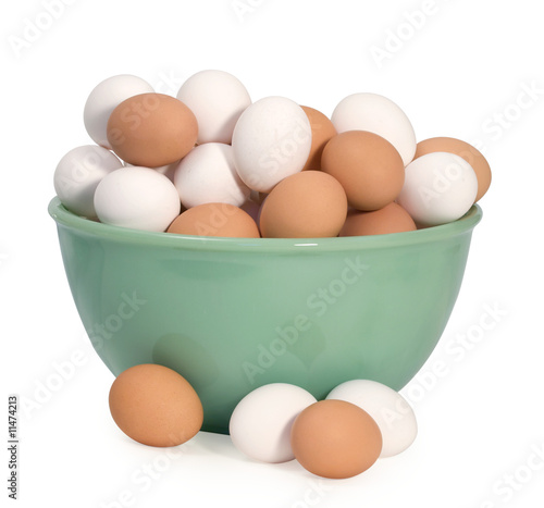 Photo: Bowl of Brown and White Eggs Bowl of Brown and White Eggs