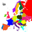 Colorful Europe vector map