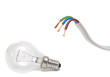 Electrical cable on White background