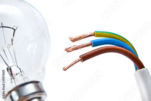 Photo: Electrical cable on White background Electrical cable on White background