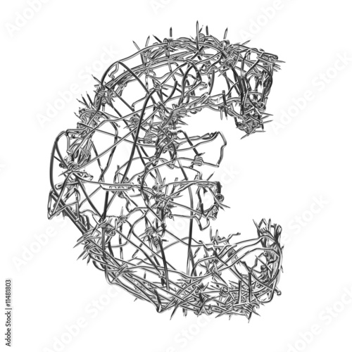 barbed wire font. Barbed wire font - Euro