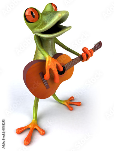 Grenouille avec une guitare