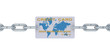 Credit card on a chain. 3D image