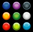 Balls buttons with 3D effect on black background Balls buttons with 3D effect on black background